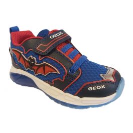 Geox Bats blue and red trainers motif and Velcro strap